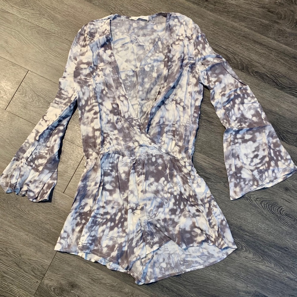 Tie dye romper with bell sleeves